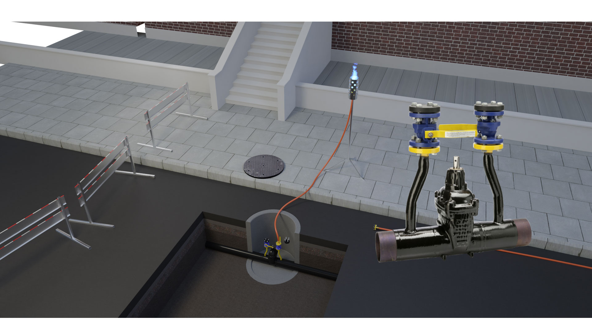 New gate valve with purge points for gas applications